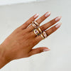 Alloy Geometric Metal Chain Necklace And Ring Set With Electroplating And Ins Style