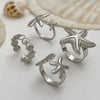 Alloy Geometric Metal Chain Necklace And Ring Set With Electroplating And Ins Style