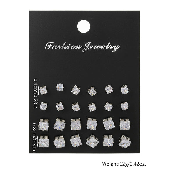 Alloy Geometric Micropaved Women's Earring Set