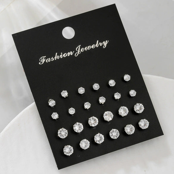 Alloy Geometric Micropaved Women's Earring Set