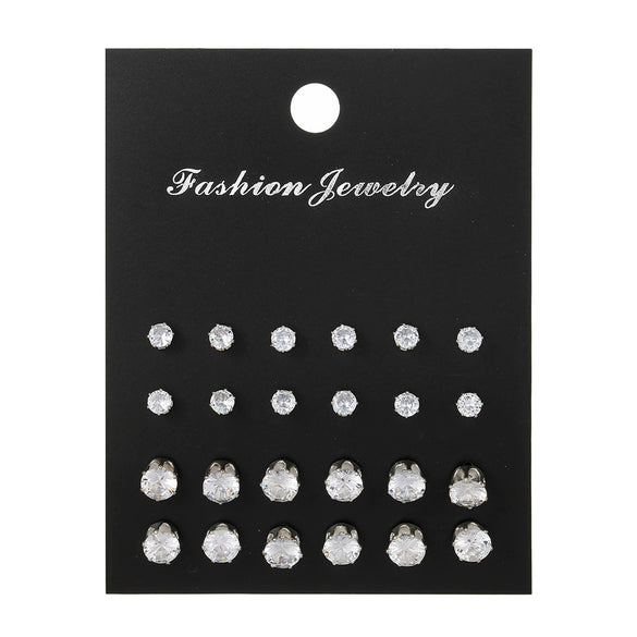 Alloy Geometric Micropaved Women's Earring Set