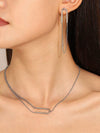 Alloy Geometric Micropaved Zircon Electroplated Paperclip Bracelet For Women