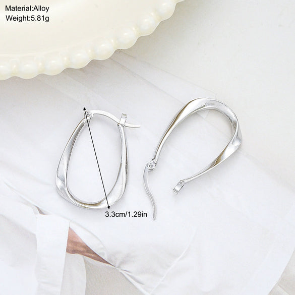 Alloy Geometric Mobius Earrings With Electroplating For Women