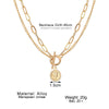Alloy Geometric Multi Layer Chain Pendant Necklace With Electroplating Treatment