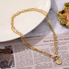 Alloy Geometric Multi Layer Chain Pendant Necklace With Electroplating Treatment