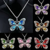 Alloy Geometric Multicolor Butterfly Pendant Necklace Electroplating Simple Retro Style