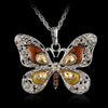 Alloy Geometric Multicolor Butterfly Pendant Necklace Electroplating Simple Retro Style