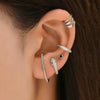 Alloy Geometric Multilayer Hollow Electroplated Unisex Ear Clip Earrings