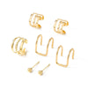 Alloy Geometric Multilayer Hollow Electroplated Unisex Ear Clip Earrings