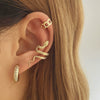 Alloy Geometric Multilayer Hollow Electroplated Unisex Ear Clip Earrings