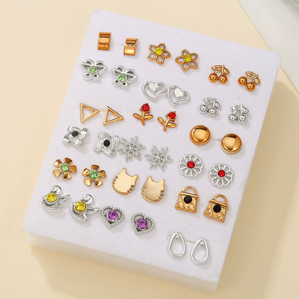 Alloy Geometric Multipattern Cartoon Earrings Electroplated Manufacturer Wholesale