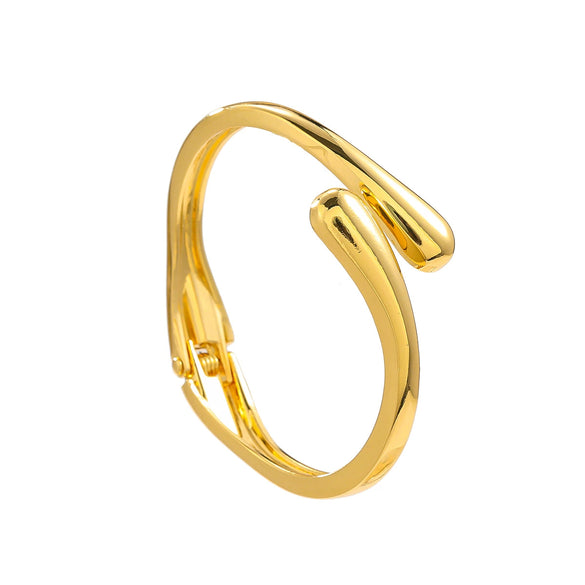 Alloy Geometric Open Metal Bracelet With Diamond Design