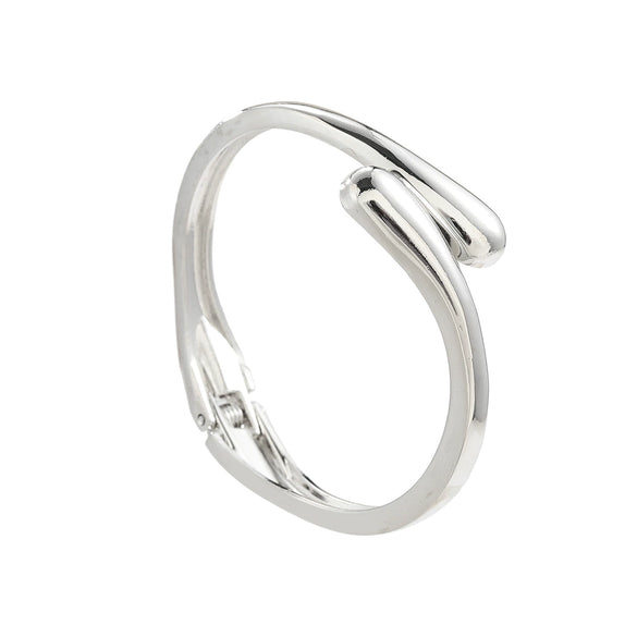 Alloy Geometric Open Metal Bracelet With Diamond Design
