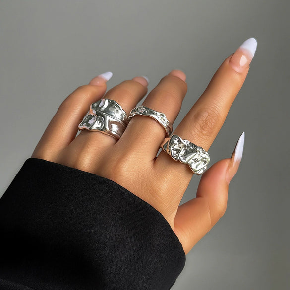 Alloy Geometric Open Ring For Ladies With Electroplating Treatment