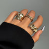 Alloy Geometric Open Ring For Ladies With Electroplating Treatment