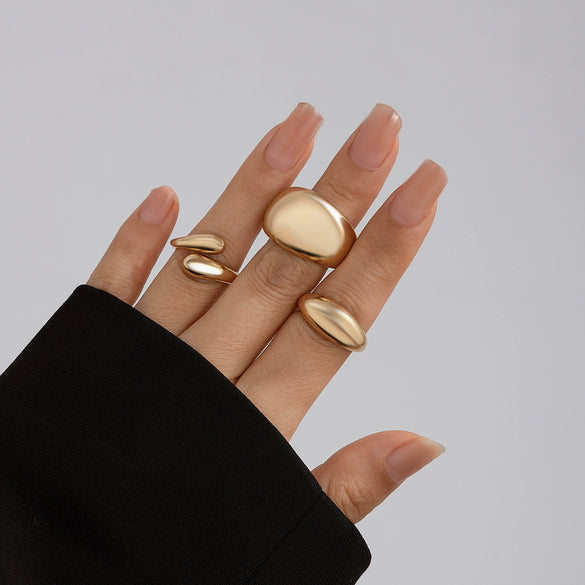 Alloy Geometric Open Ring For Ladies With Electroplating Treatment