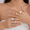 Alloy Geometric Open Ring For Ladies With Electroplating Treatment