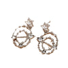 Alloy Geometric Oval Star Earrings For Women With Electroplating
