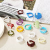 Alloy Geometric Painted Colorful Ring Unisex Retro Style