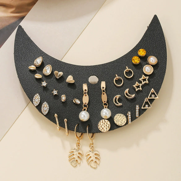 Alloy Geometric Pattern Fivepointed Star Electroplated Women's Earring Set