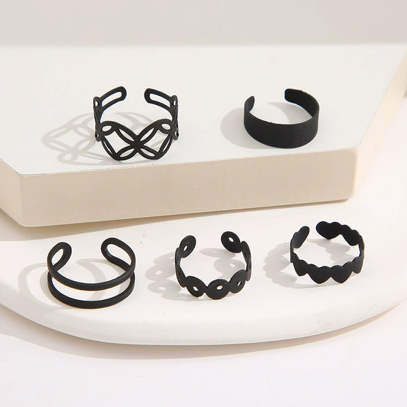 Alloy Geometric Peach Heart Joint Ring Electroplated Unisex Design
