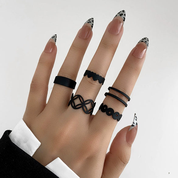 Alloy Geometric Peach Heart Joint Ring Electroplated Unisex Design