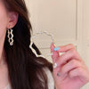 Alloy Geometric Pearl Wrapped Women's Retro Minimalist Electroplated Circle Earrings