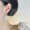 Alloy Geometric Petal Earrings Set With Diamonds For Women