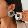 Alloy Geometric Pleated Women's Earrings With Electroplating And Stainless Steel Ear Needles