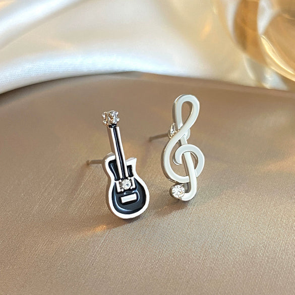 Alloy Geometric Punk Electric Guitar Earrings For Women With Electroplating