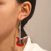 Alloy Geometric Punk Electric Guitar Earrings For Women With Electroplating