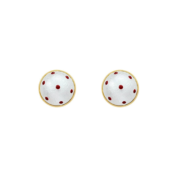 Alloy Geometric Red Polka Dot Electroplating Women's Earrings