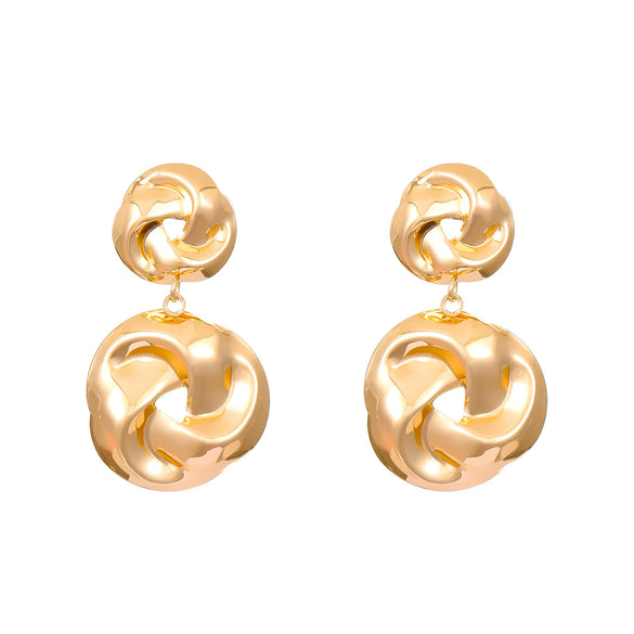 Alloy Geometric Retro Exaggerated Creative Women's Earrings With Electroplating Design