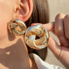 Alloy Geometric Retro Exaggerated Creative Women's Earrings With Electroplating Design