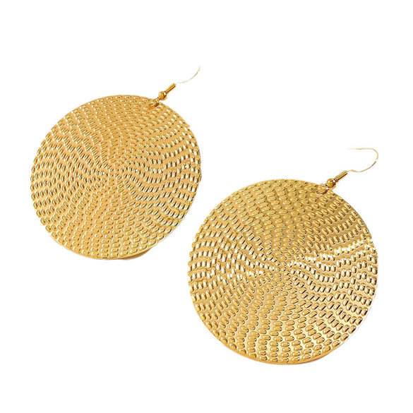 Alloy Geometric Retro Exaggerated Electroplated Round Earrings For Women
