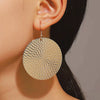 Alloy Geometric Retro Exaggerated Electroplated Round Earrings For Women