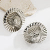 Alloy Geometric Retro Exaggerated Irregular Round Oval Stud Earrings Electroplated For Women