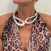 Alloy Geometric Retro Hollow Irregular Spring Collar Choker Necklace For Women
