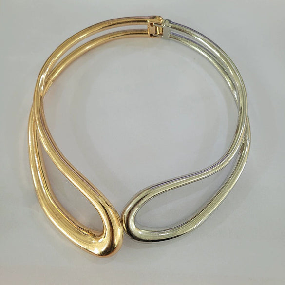 Alloy Geometric Retro Hollow Irregular Spring Collar Choker Necklace For Women