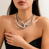 Alloy Geometric Retro Hollow Irregular Spring Collar Choker Necklace For Women