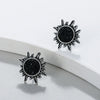 Alloy Geometric Retro Sun Crystal Cluster Electroplated Earrings For Unisex Bohemian Punk Style