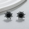 Alloy Geometric Retro Sun Crystal Cluster Electroplated Earrings For Unisex Bohemian Punk Style