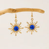 Alloy Geometric Retro Sun Crystal Cluster Electroplated Earrings For Unisex Bohemian Punk Style