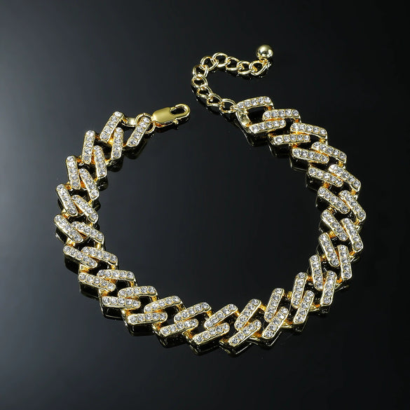 Alloy Geometric Rhinestoneencrusted Hiphop Men's Anklet Jewelry