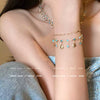 Alloy Geometric Rhinestones Electroplating Shell Bracelet Necklace Set Clavicle Chain Women's Accessories