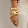 Alloy Geometric Rhombus Exaggerated Style Electroplated Bracelet And Ring Jewelry