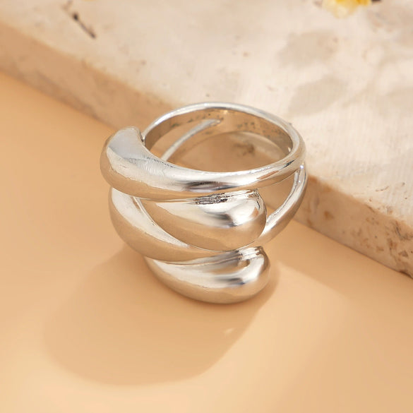 Alloy Geometric Rhombus Exaggerated Style Electroplated Bracelet And Ring Jewelry