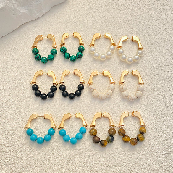 Alloy Geometric Round Bead Manual Design Women's Earrings