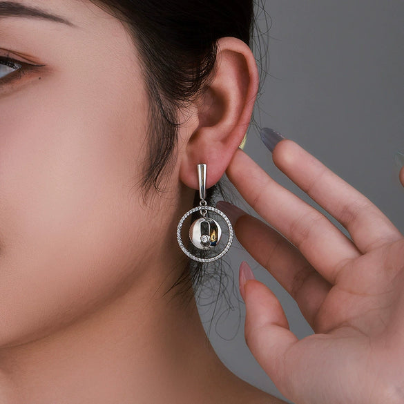 Alloy Geometric Round D Shaped Electroplated Earrings For Women