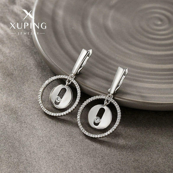 Alloy Geometric Round D Shaped Electroplated Earrings For Women